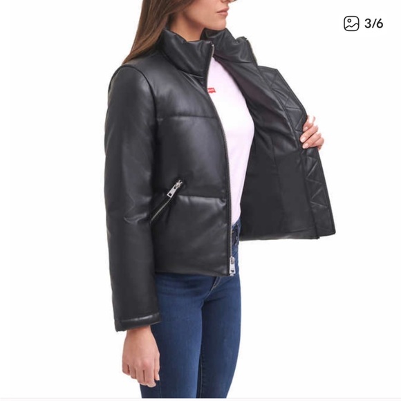 Levi’s faux leather puffer jacket - Picture 3 of 8